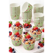 50'li Mint Yeşili Dondurma Desenli Muffin Kek Kalıbı Cupcake Kek Kapsülü , Airfryer Uyumlu Mint Yeşil
