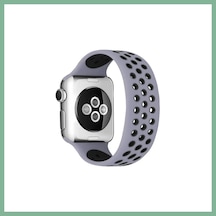 Bşkvirgo Watch 42mm Uyumlu Ayarlı Delikli Silikon Kordon - Gri-siyah Bsk2026