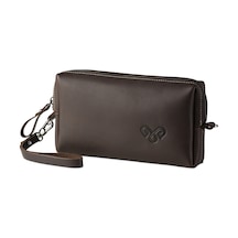 Elitaş Deri Hakiki Deri El Çantası Clutch Çanta Portföy Çanta Organizer Clutch Kahverengi Acı Kahverengi