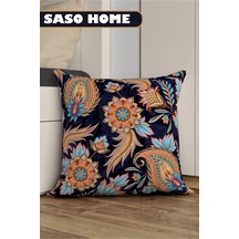 Sasohome Sun Dream Turquoise Tulips - Lale Desenli Dekoratif Hediyelik Kırlent - Yastık Kılıfı