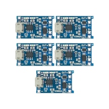 5 Adet Tp4056 Micro Usb Korumalı Lipo 18650 Pil Şarj Devresi