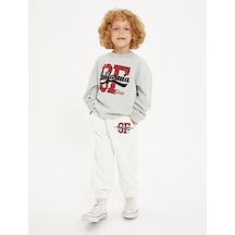 Koton Kolej Sweat Şardonlu Uzun Kollu Bisiklet Yaka Baskılı Gri 4wkb10178tk 4WKB10178TK026 Gri
