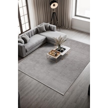 Clay Ct005a Gri Halı Modern Desenli Triko Akrilik Pamuk Tabanlı Kaymaz Salon Oturma Odası Halısı