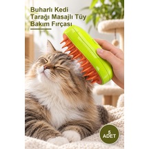 5 Adet Buharlı Kedi Tarağı Masajlı Tüy Bakım Fırçası