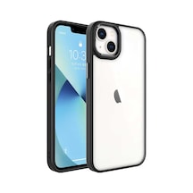 Apple iPhone Uyumlu 14 Plus Kılıf Şeffaf Arka Yüz Kamera Yükseltili Silikon Pazarplus Siyah