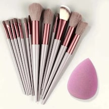 Makyaj Fırça Seti Yumuşak Kabarık Profesyonel Kozmetik Fondöten Pudra Göz Farı 13pcs Brown Egg
