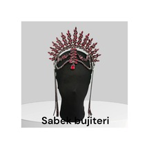 Alınlıklı Taç Büyük Gelin,kına,nişan,söz,after,bride,party Taç Bordo - 726455370 Bordo