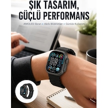 Amoled Ekran 49mm Ultra Tasarım 3 Kordonlu Akıllı Saat Yeni Nesil