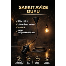 Kablolu Sarkıt Avize E27 Duy Tesisatı Askı Takımı Siyah Renk 1 Adet