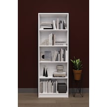 Lüks 5 Raflı Ev Ofis Kitaplık %100 MDF Modern Dekoratif Kütüphane Kitaplık K002