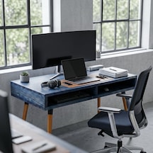 Mobenta Slot Desk: Masif Çalışma & Laptop Masası 2 Gözlü Depolama - 120x60 Ig Mavi