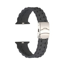 Apple Watch Uyumlu Ultra 49mm Kordon Krd-72 Silikon Strap Kayış - Gri
