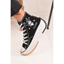 Kuromi Baskılı Siyah Bilekli Spor Ayakkabı Sneakers 001