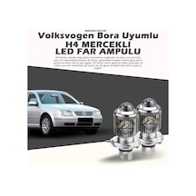Vw Bora Uyumlu Mercek Led Xenon Uzun - Kısa Çift Renk Şimşek Etkili
