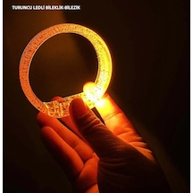 Turuncu Led Işıklı Baskı Yapılabilen Pilli Bileklik Bilezik 1,5 Cm Genişlik "