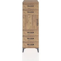 Hyperion Dolap Tek Raflı 5 Çekmeceli Tek Kapaklı 44x44x134 Çam-çam Atlas Çam