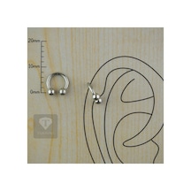 Halka Cerrahi Çelik Kıkırdak - Tragus - Dudak - Burun - Septum - Smile Piercing 6 Mm Gümüş