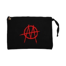 Marilyn Manson Ministry Red Logo Siyah Clutch Cüzdan / El Çantası Siyah