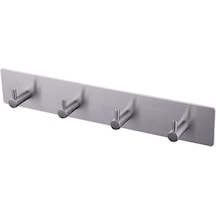 Deltahome Paslanmaz Çelik 4 Topuzlu Askı - Askılık Inox Metalik