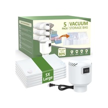 Tr Elektrikli Hava Pompalı Vakumlu Saklama Torbaları, 5'li Paket Büyük 32 X 24 İnç Vakumlu Mühür Torbaları, Batt