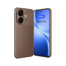 Vivo V60 Lite Uyumlu Auto Focus Karbon Kapak - Kahverengi