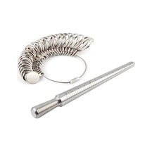 Mufunye Gümüş Yüzük Ölçer Ölçer Aleti Parmak Ölçme Çubuğu Metal Yüzük Mandrel Abd Beden Seti 1-13 27 Parça Daire Modelleri