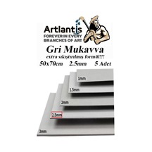 Mukavva Gri 2.5 mm 50x70 cm 5 Adet Sert Karton Ekstra Sıkıştırılmış 50*70 Mukavva Gri Renkli 5 Adet