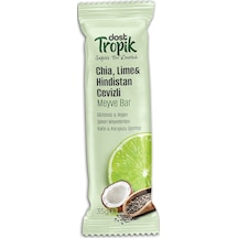 Chia, Lime Ve Hindistan Cevizli Aromalı Meyve Bar 35 G Meyve İçeren Pratik Atıştırmalık 1 Adet