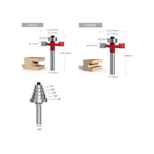 Reedark Ahşap İşleme T-tipi Rulmanlı Uçlar Seti, Kenar Düzenleme Ve Yuva Kesim Fonksiyonu, 1/4" Uç Tutucu, 8 Parça 3 Adet T-tipi Rulmanlı Uç Dahil