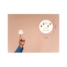 Umrah Mubarak Etiketi Hediye Sticker Gift Umre Hajj Yuvarlak Mat Etiket 4 Cm 40 Adet Çok Renkli