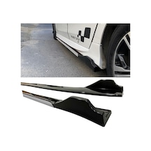 Audi A6 2001-2004 Gri Şeritli Renkli Yan Marşpiyel 2 Adet Piona Black