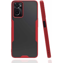 Ilkeshop Newface Oppo A96 Kılıf Platin Silikon - Kırmızı