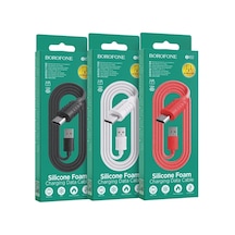 Borofone 2.4a Hızlı Şarj Ve Veri Kablosu 1m Gıda Sınıfı Silikon Malzeme, Usb - Micro Usb Bağlantı, Yumuşak Ve Dayanıklı Esnek Tasarım, Düğümlenme Önleyici Şarj Kablosu Bx52