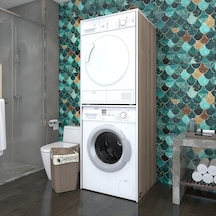 Kenzlife Çamaşır-Kurutma Makinesi Dolabı Evgeniya Crd 180*70*60 Banyo Çift Katlı Kapaksız Arkalıksız Çok Renkli
