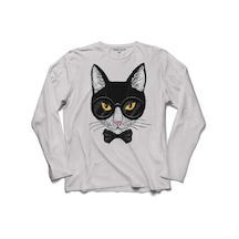 Hıpster Cat Hipstır Kedi Wıth Glasses Gözlük 3 Uzun Kollu Tişört (518427572)