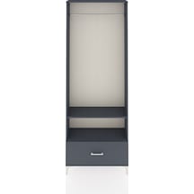 Arges Dolap 2 Raflı Tek Çekmeceli Tek Askılı 88x30x243 Antrasit-antrasit Antrasit