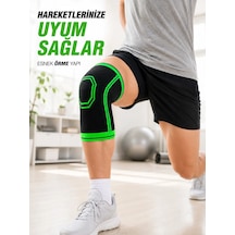 Nefes Alabilen Örme Sporcu Dizliği Esnek Yapılı Diz Siyah Yeşil