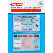 Bigpoint Kimlik Ve Ehliyet Kabı Şeffaf 86x54mm 2'li Set 50'li Stand