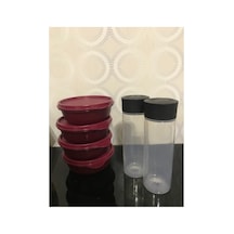 Bordo 300 Ml 4'lü Şeker Kap Ve 2'li Duru Sosluk Set Bordo