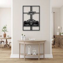 Siyah Formula 1 Yarış Aracı Metal Tablo 34x50 Cm Çok Renkli