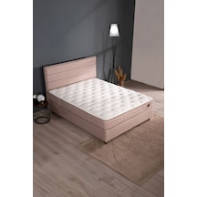 Kilim Mobilya Hilton Sandıklı Baza Başlık Paket Yaylı Pedli Yatak Seti Vizon 160x200
