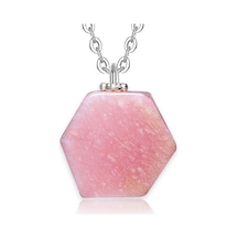 Erilsa Sertifikalı Doğal Pembe Opal Taşı Kolye Çok Renkli