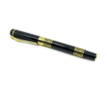 Premium Metal Roller Tükenmez Kalem Retro Desen - Gold/black