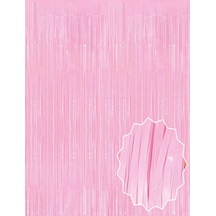 Soft Pembe Püsküllü Kapı Perdesi - Parti, Baby Shower, Cinsiyet Partisi 1x2 M Renkli