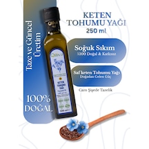 %100 Doğal Keten Tohumu Yağı 250 Ml Soğuk Sıkım Cam Şişe