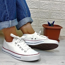 Fiyra 554 Beyaz Kısa Unisex Sneaker Keten Spor Ayakkabı 001