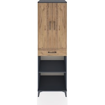 Hyperion Dolap 4 Raflı Tek Çekmeceli 2 Kapaklı 60x44x195 Antr... Antrasit