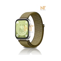 Huawei Watch Fit 3/fit 4/fit 4 Pro/fit 5/fit 5 Pro Uyumlu Hasır Örgü Spor Cırtlı Naylon Kordon, Haki