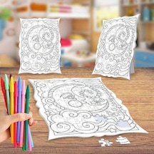 Ay Dede Boyama Puzzle Tablo Çocuk Eğitici Yapboz