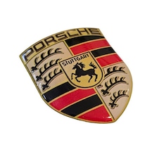 Porsche Damla Sticker 5x6 Cm Epoksi Kubbe Logo